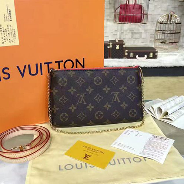 Сумка Louis Vuitton M41638 Pallas Clutch Crossbody Bag Monogram Canvas "Brown" фото № 4