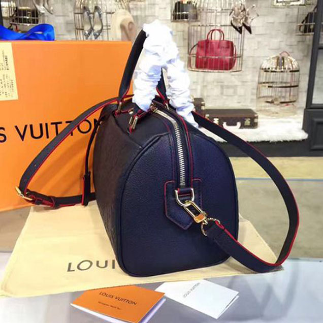 Сумка Louis Vuitton M43501 Speedy Bandouliere 25 Tote Bag Monogram Empreinte Leather "Navy Blue" фото № 3