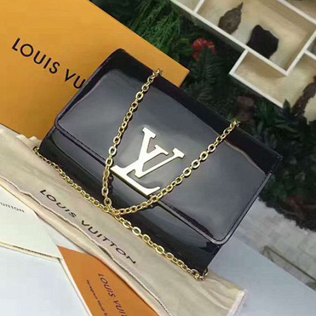 Сумка Louis Vuitton M51601 Louise Chain PM Crossbody Bag Monogram Vernis "Black" фото № 2