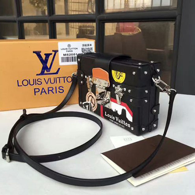 Сумка Louis Vuitton M52051 Petite Malle Crossbody Bag Epi Leather "Black" фото № 3