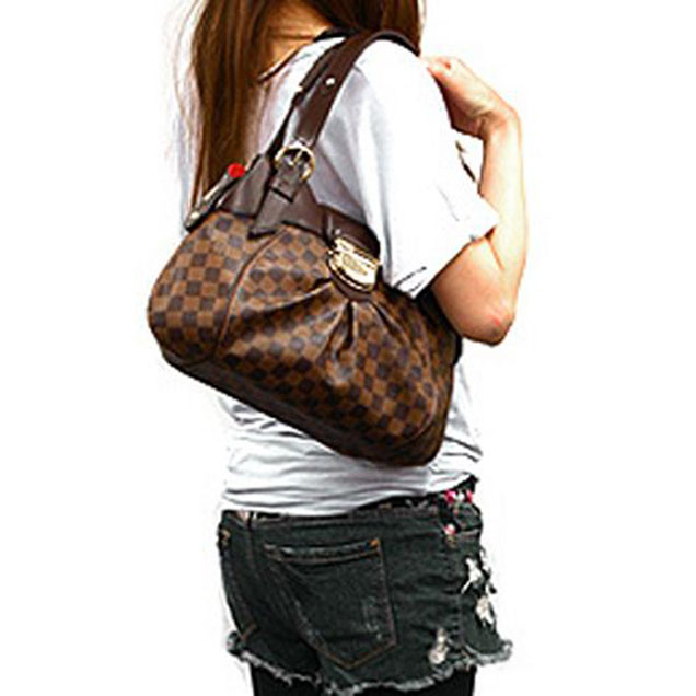 Сумка Louis Vuitton N41542 Sistina PM Hobo Bag Damier Ebene Canvas "Brown" фото № 9