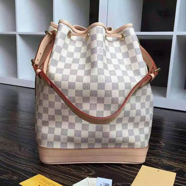 Сумка Louis Vuitton N42222 Noe Shoulder Bag Damier Azur Canvas "White" фото № 2