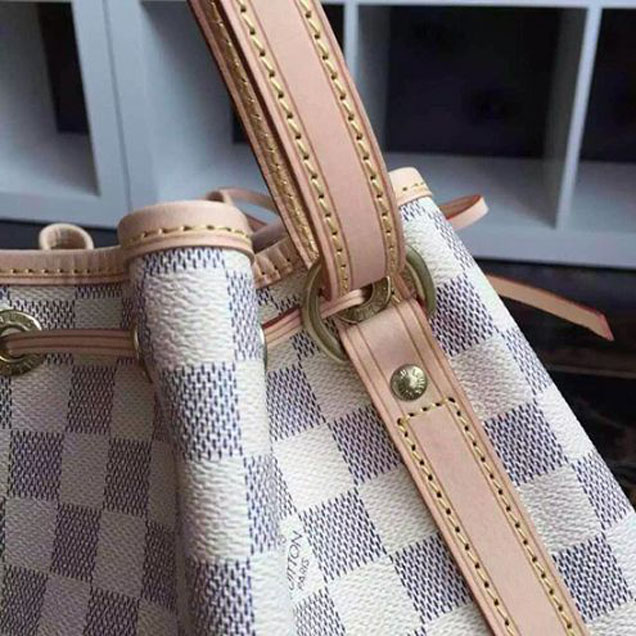 Сумка Louis Vuitton N42222 Noe Shoulder Bag Damier Azur Canvas "White" фото № 7