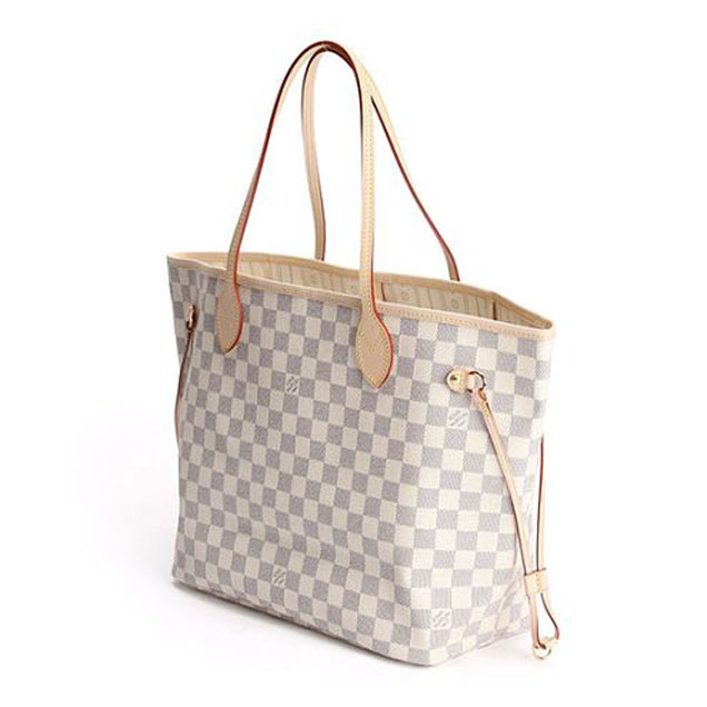 Сумка Louis Vuitton N51107 Neverfull MM Shoulder Bag Damier Azur Canvas "White" фото № 4