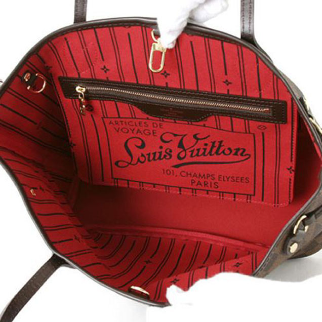 Сумка Louis Vuitton N51109 Neverfull PM Shoulder Bag Damier Ebene Canvas "Brown" фото № 7