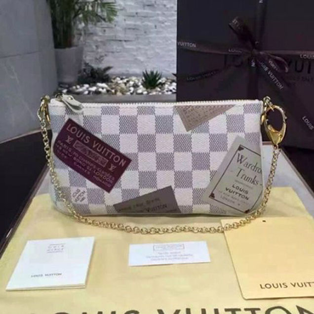 Сумка Louis Vuitton N63078 Pochette Milla MM Damier Azur Canvas "White" фото № 2