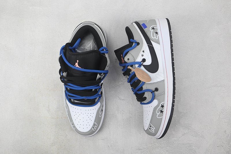 Air Jordan 1 Low "White/Grey/Blue" фото № 6