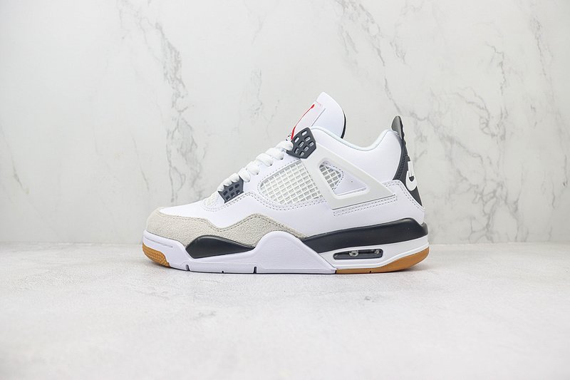 Air Jordan 4 "White/Dark Grey/Beige Foot" фото № 2