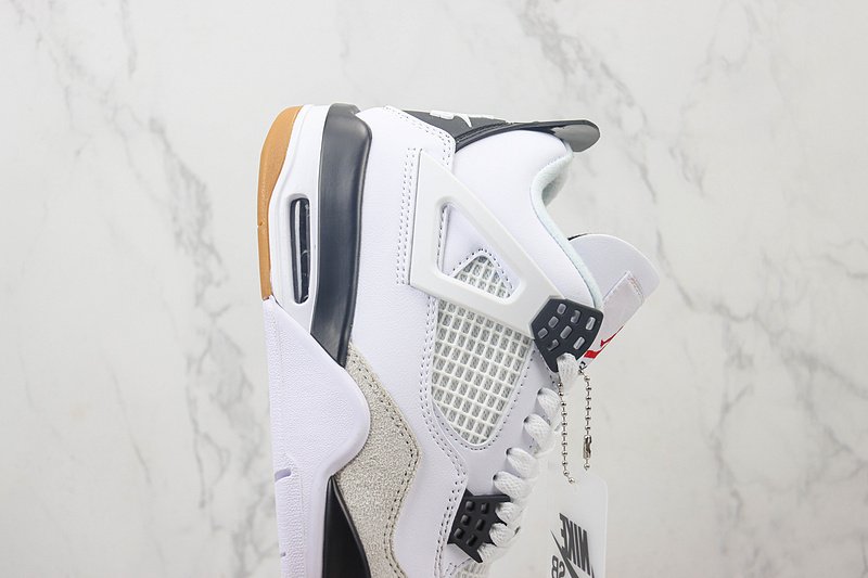 Air Jordan 4 "White/Dark Grey/Beige Foot" фото № 3