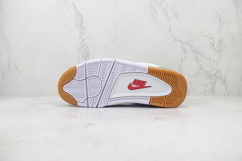 Air Jordan 4 "White/Dark Grey/Beige Foot" фото № 8