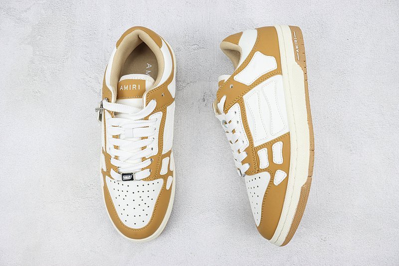 Amiri Skel Top Low "White/Wheat Beige" фото № 6