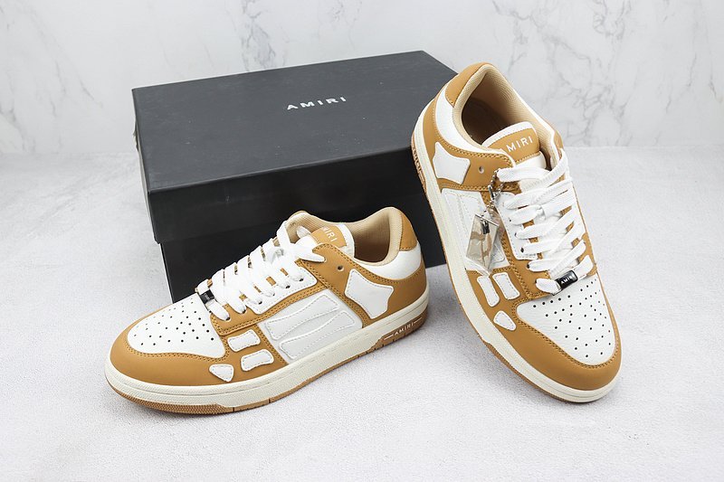 Amiri Skel Top Low "White/Wheat Beige" фото № 7
