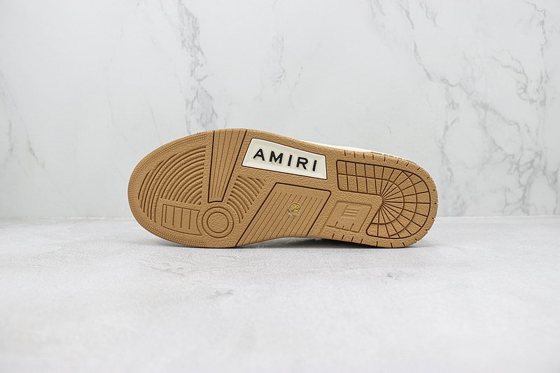 Amiri Skel Top Low "White/Wheat Beige" фото № 8