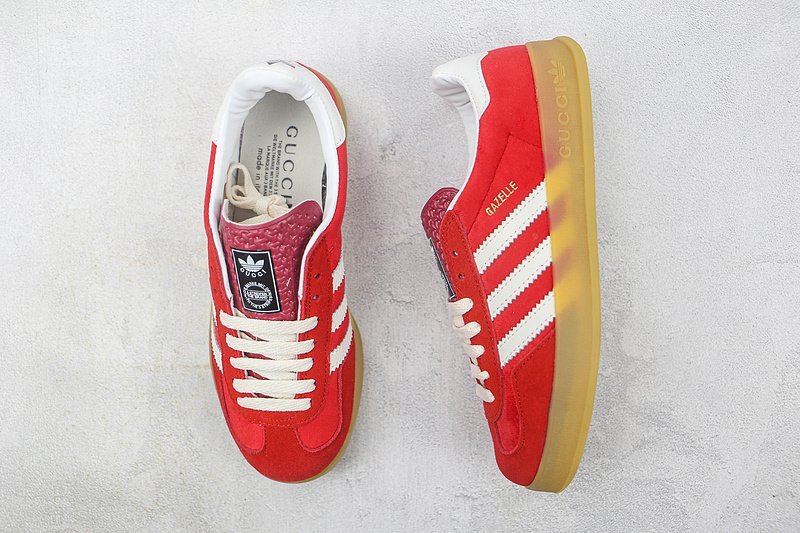 Adidas x Gucci Gazelle "Red/White/Beige" фото № 6
