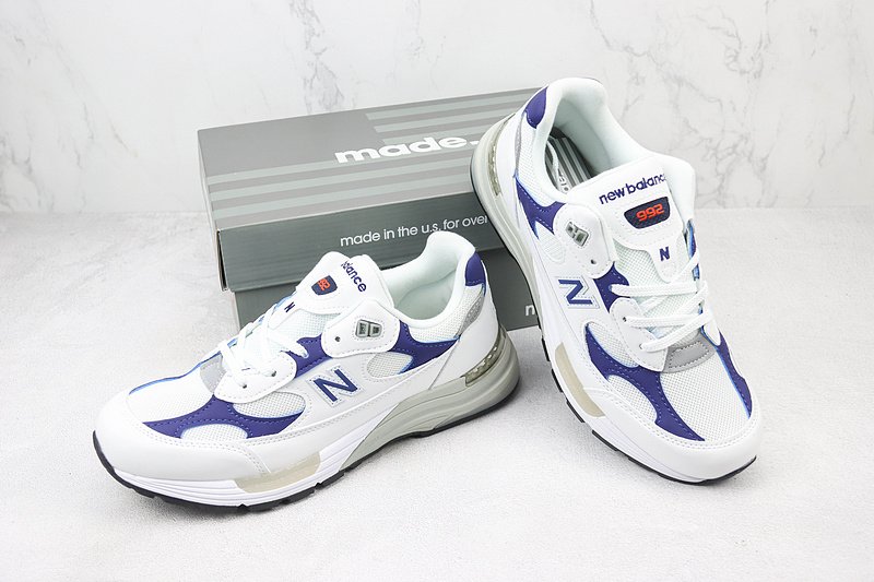 New Balance 992 "White/Navy" фото № 7