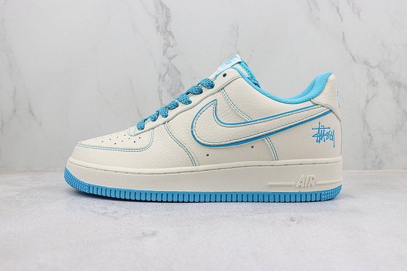Stussy x Nike Air Force 1 Low "White/Watercolor Blue" фото № 2