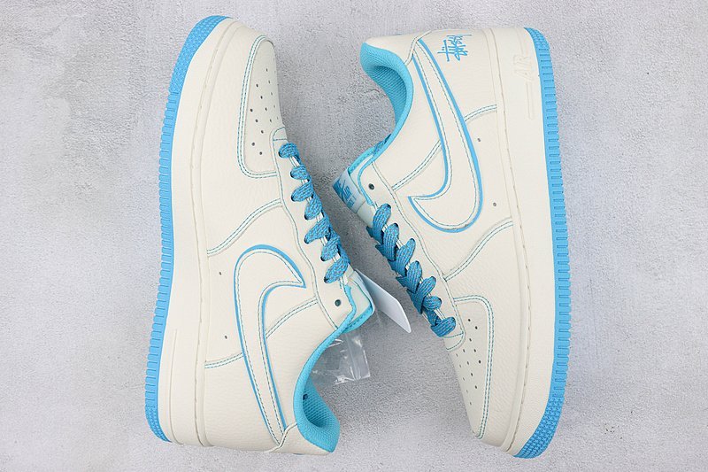 Stussy x Nike Air Force 1 Low "White/Watercolor Blue" фото № 6