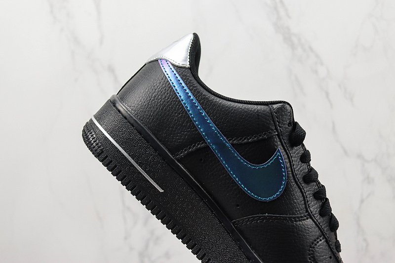 Nike Air Force 1 Low "Black/Metallic Blue" фото № 3