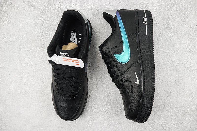 Nike Air Force 1 Low "Black/Metallic Blue" фото № 6