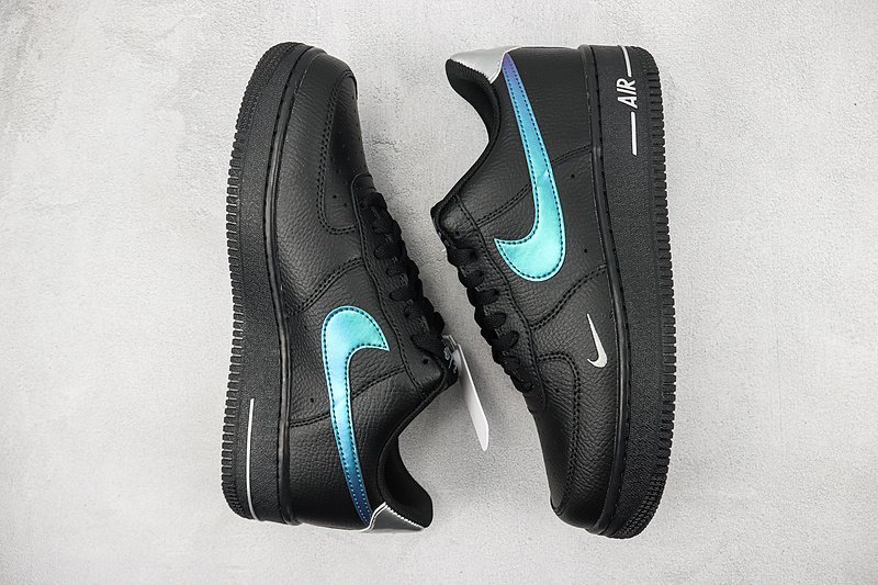 Nike Air Force 1 Low "Black/Metallic Blue" фото № 7