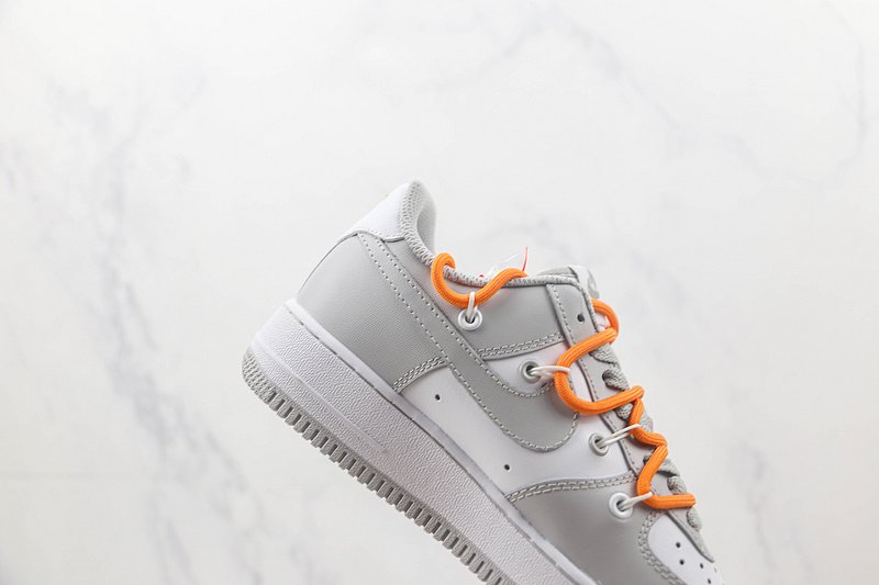 Nike Air Force 1 Low 07 "Wolf Grey/Orange" фото № 3