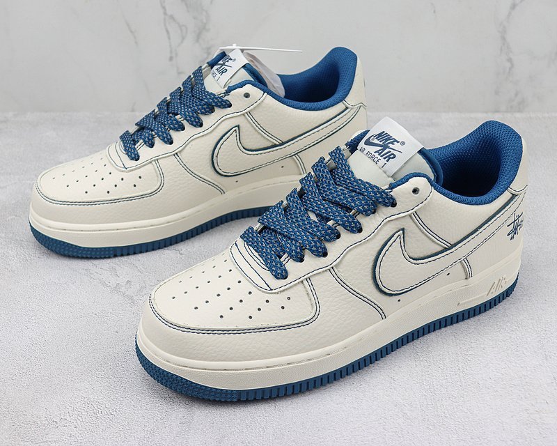 Stussy x Nike Air Force 1 Low "White and Blue" фото № 5