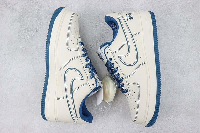 Stussy x Nike Air Force 1 Low "White and Blue" фото № 6