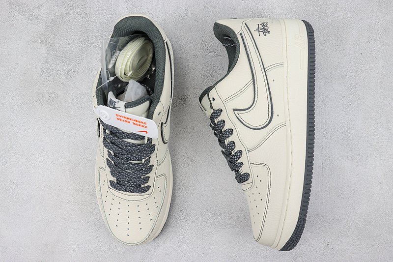 Stussy x Nike Air Force 1 Low "Dark Grey/Cream White" фото № 7