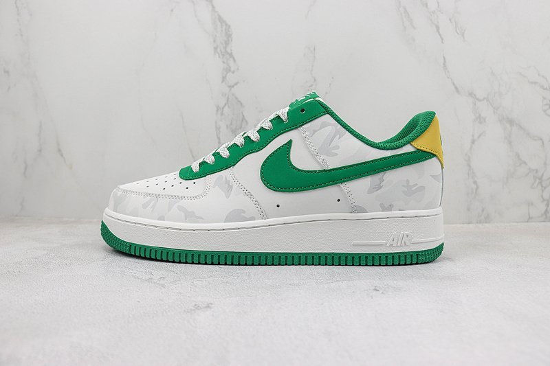 Nike Air Force 1 Low "White/Green/Yellow/Grey Khaki" фото № 2