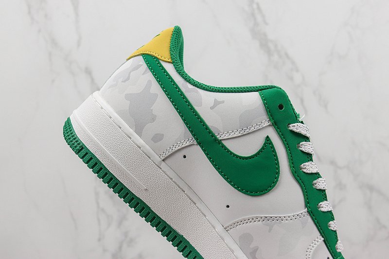Nike Air Force 1 Low "White/Green/Yellow/Grey Khaki" фото № 3