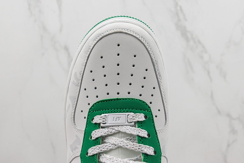 Nike Air Force 1 Low "White/Green/Yellow/Grey Khaki" фото № 4