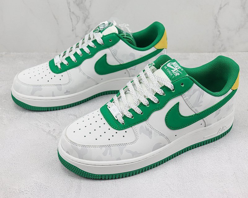 Nike Air Force 1 Low "White/Green/Yellow/Grey Khaki" фото № 5