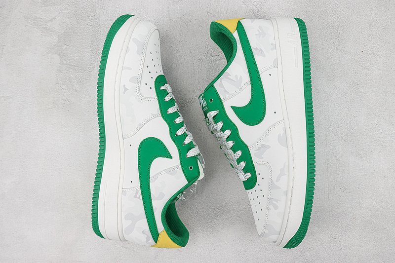 Nike Air Force 1 Low "White/Green/Yellow/Grey Khaki" фото № 6