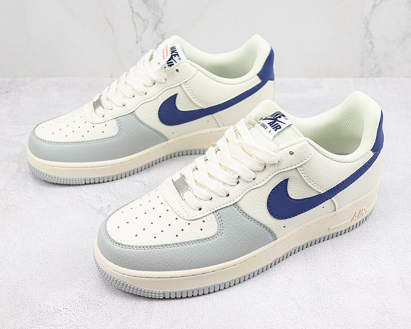 Nike Air Force 1 Low "Cream White/Wolf Gray/Navy Blue" фото № 5