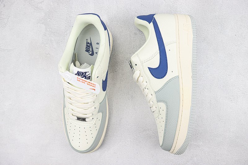 Nike Air Force 1 Low "Cream White/Wolf Gray/Navy Blue" фото № 7