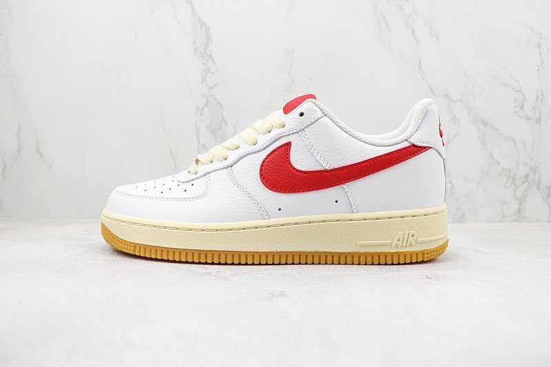 Nike Air Force 1 Low "White/Red/Gum" фото № 2