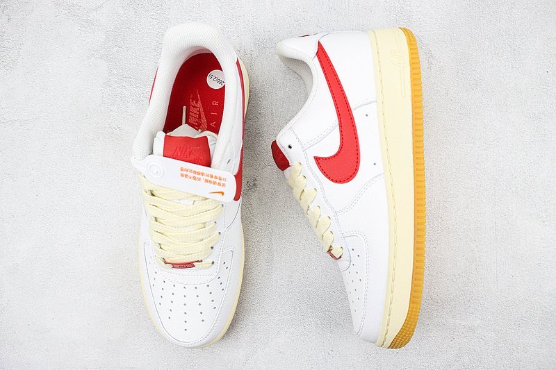 Nike Air Force 1 Low "White/Red/Gum" фото № 7