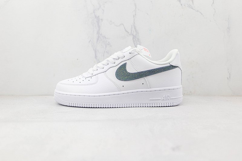 Nike Air Force 1 Low "White/Glitter Swoosh Green" фото № 2