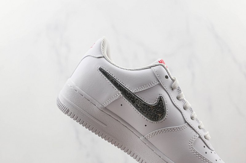 Nike Air Force 1 Low "White/Black Glitter Swoosh" фото № 3