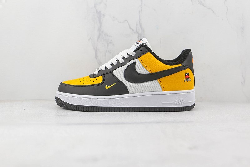 Nike Air Force 1 Low "Black/Gold/Jersey Mesh" фото № 2