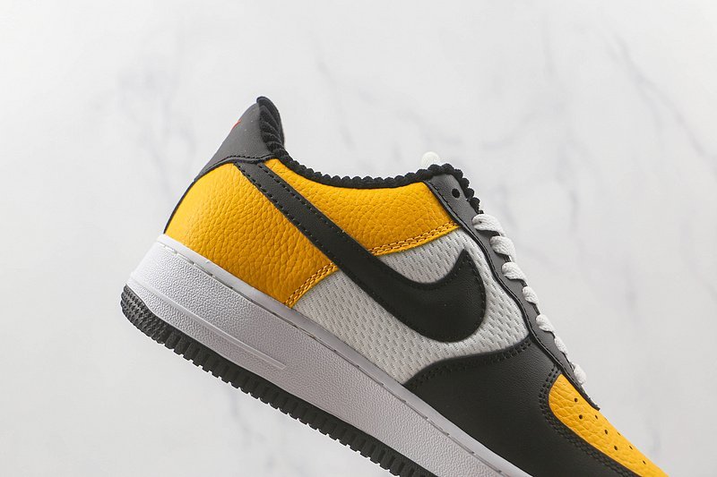 Nike Air Force 1 Low "Black/Gold/Jersey Mesh" фото № 3