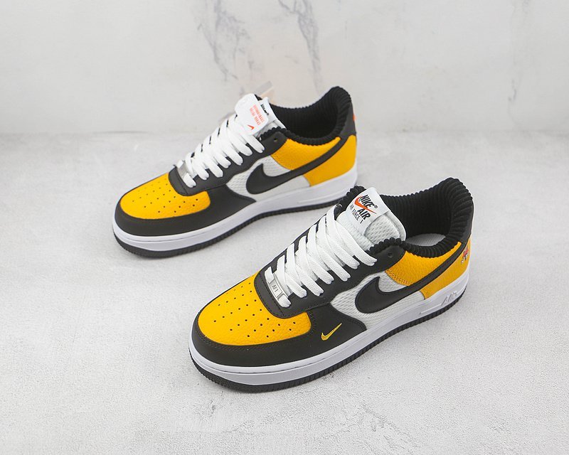 Nike Air Force 1 Low "Black/Gold/Jersey Mesh" фото № 5