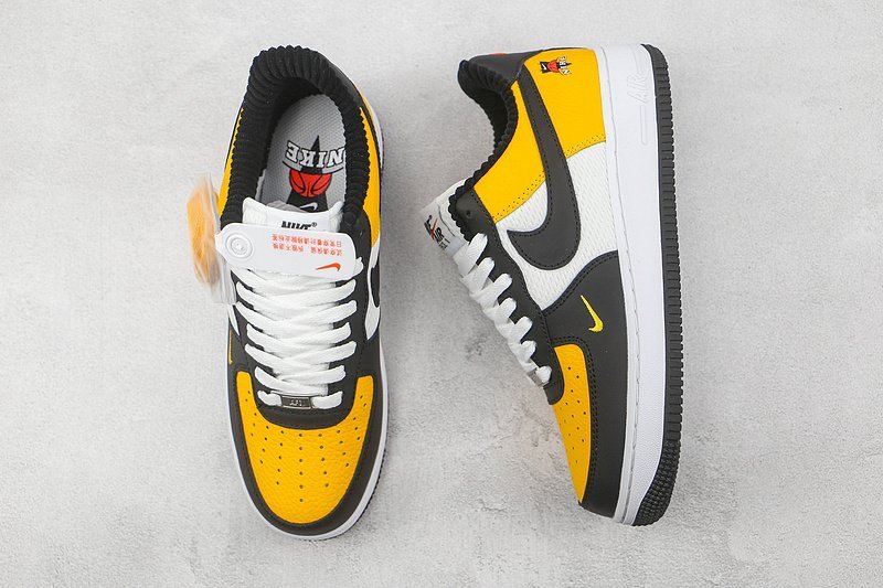 Nike Air Force 1 Low "Black/Gold/Jersey Mesh" фото № 6