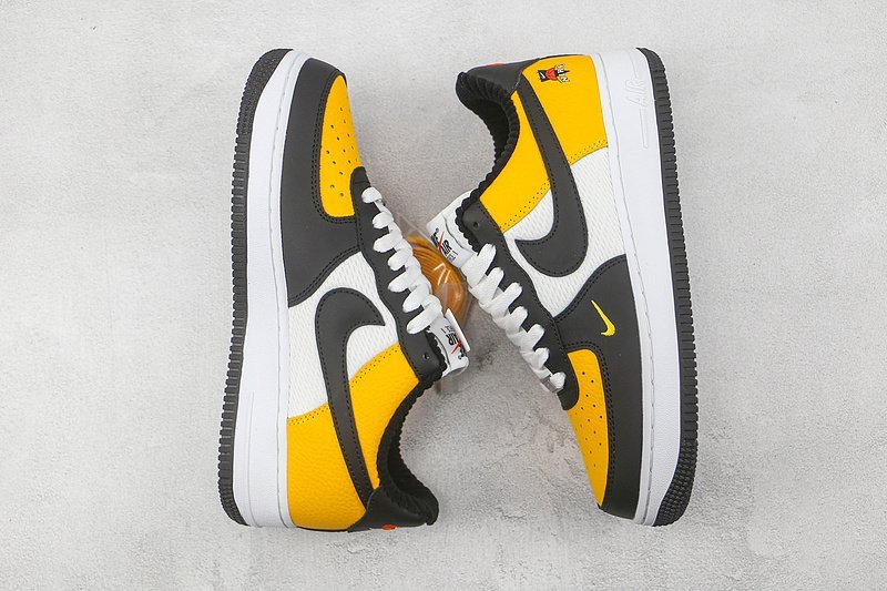 Nike Air Force 1 Low "Black/Gold/Jersey Mesh" фото № 7