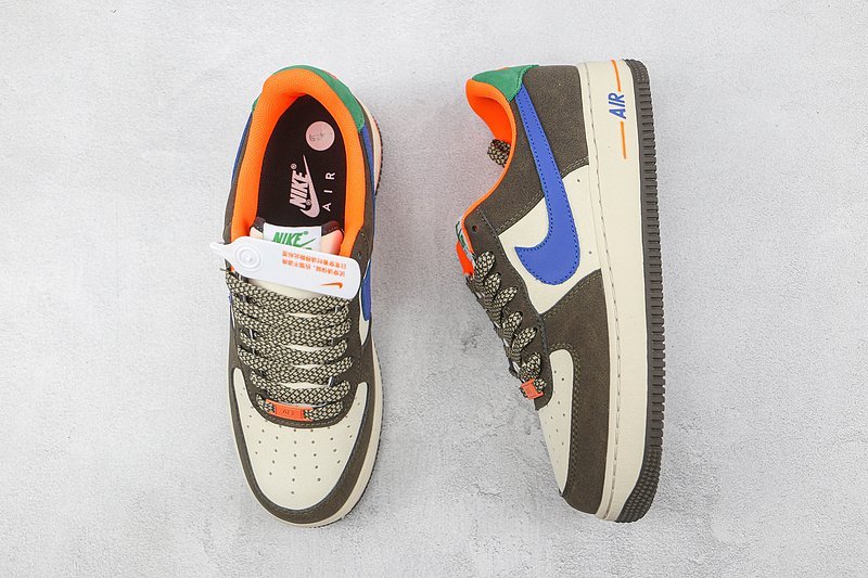 Nike Air Force 1 Low "Mocha/Cream/Blue" фото № 6