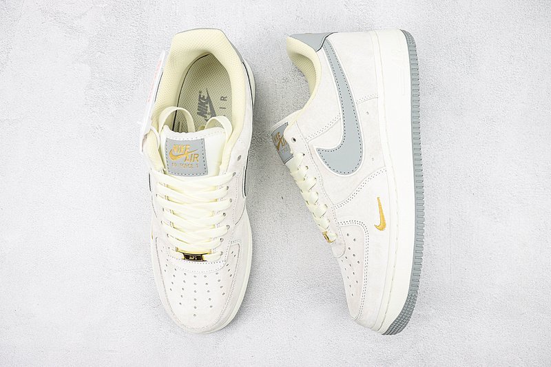 Nike Air Force 1 Low "White/Grey/Gold" фото № 7
