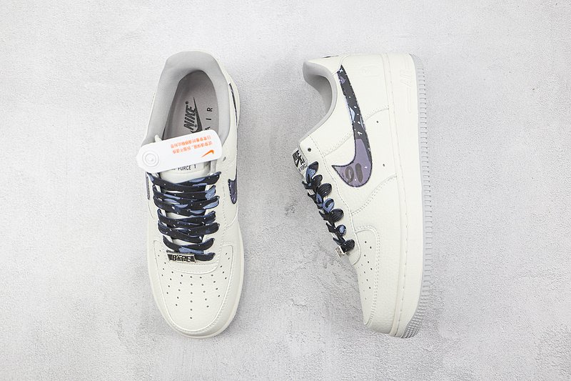 Bape x Nike Air Force 1 07 Low "White/Blue" фото № 7