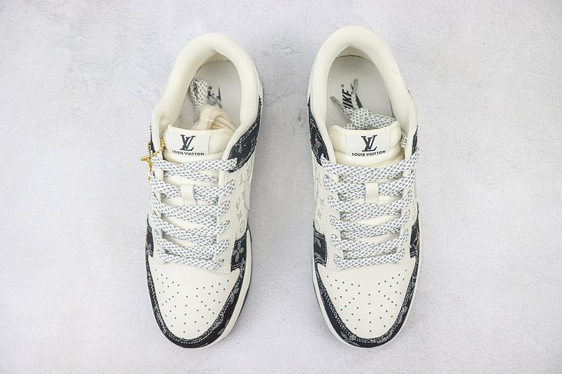 Louis Vuitton x Nike Dunk Low "Black/Gold/Cream White/Monogram" фото № 7