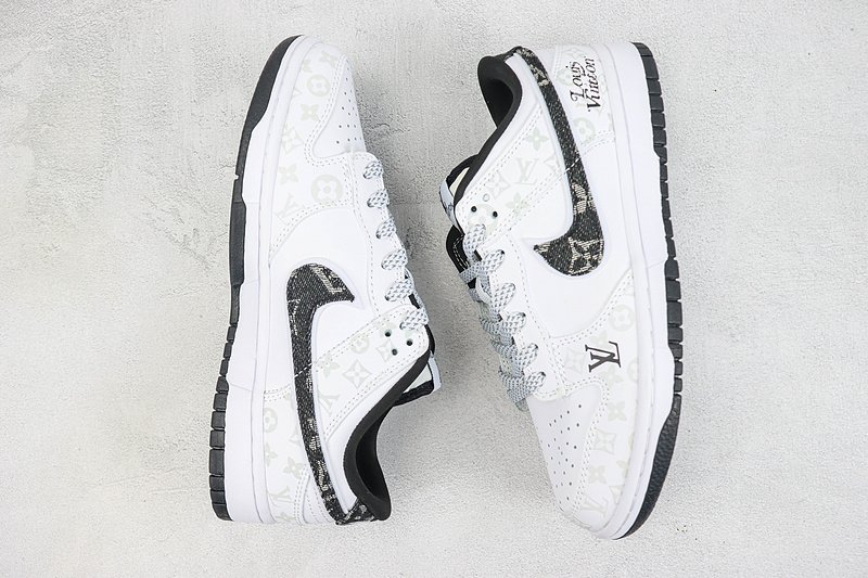 Louis Vuitton x Nike SB Dunk Low "Off White/Black/Grey" фото № 7
