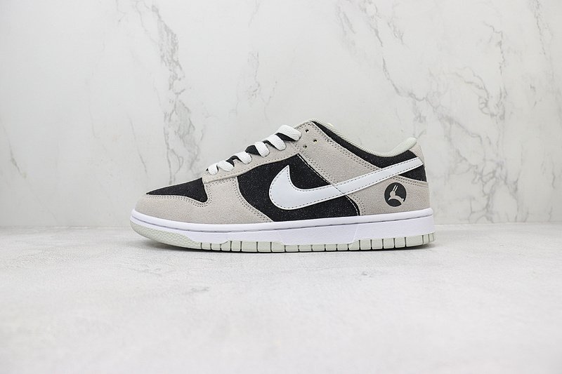 Nike Dunk Low "Black/White Swoosh/Light Grey" фото № 2